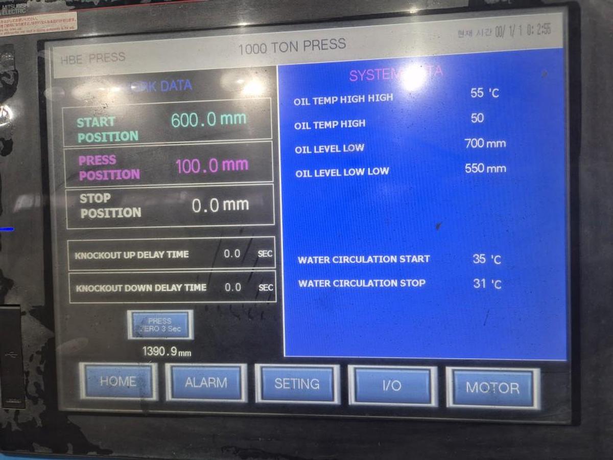 Used 1000 tons Press Forging Open Die Hydraulic HBE BTX1000