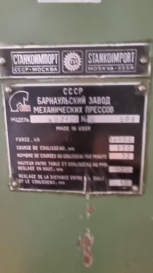 Used 1000 tons Press Knuckle Joint Coining Barnaul K8340