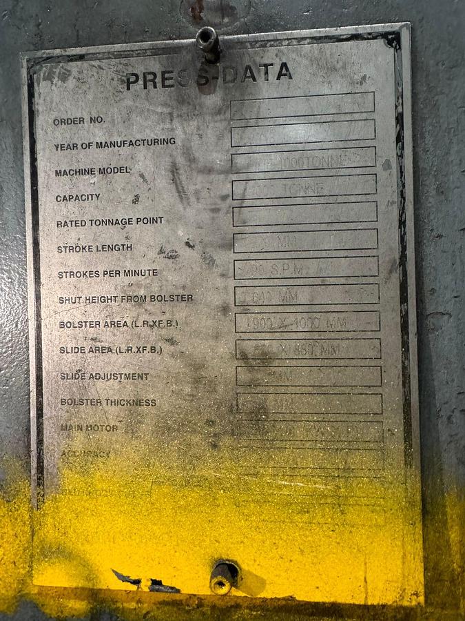 Used 1300 tons Press Hot Forging Massey