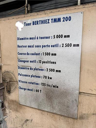 Used Lathe Vertical Turning Berthiez TMM.200.N