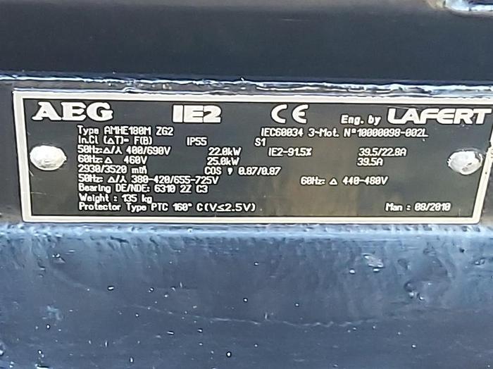 Elektromotor mit Flansch, AMHE 180M ZG2, 22 KW, 2930 rpm, AEG,  neu -50%