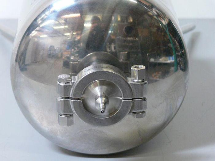 Used Sartorius Stedim 10 Liter 316L Stainless Steel Pressure Vessel w/ Bottom Drain