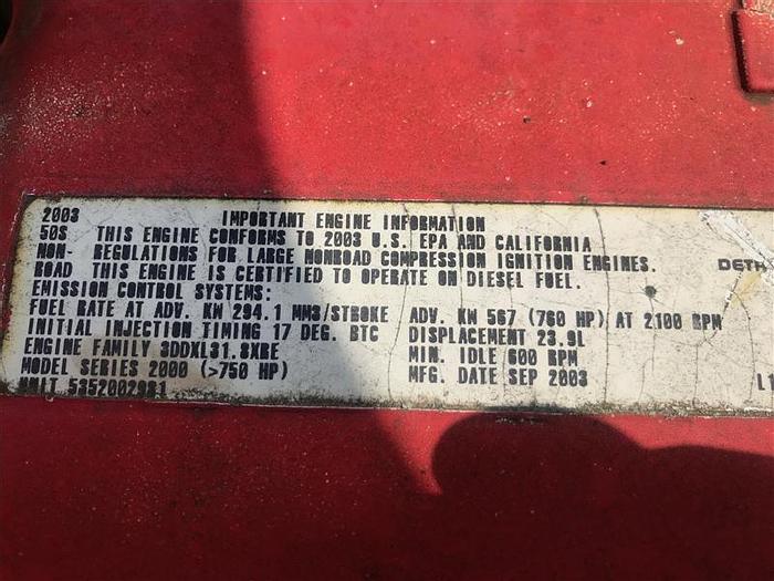 Used 2003 Detroit MTU 12V-2000 DDC Diesel Engine