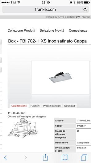 Usato CAPPA FRANKE FBI 502 XS (52 CM)