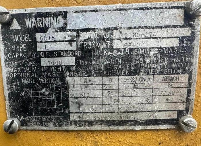 Used CAT GC 15 FORKLIFT