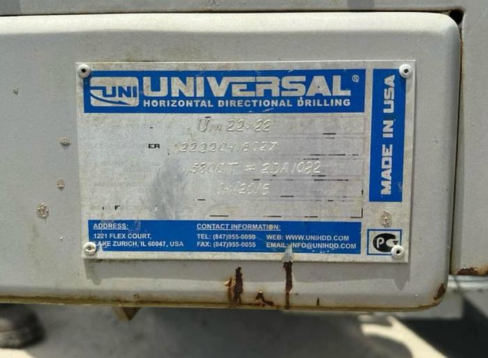 Used 2016 UIVERSAL HDD UNI 22X22 BORING MACHINE