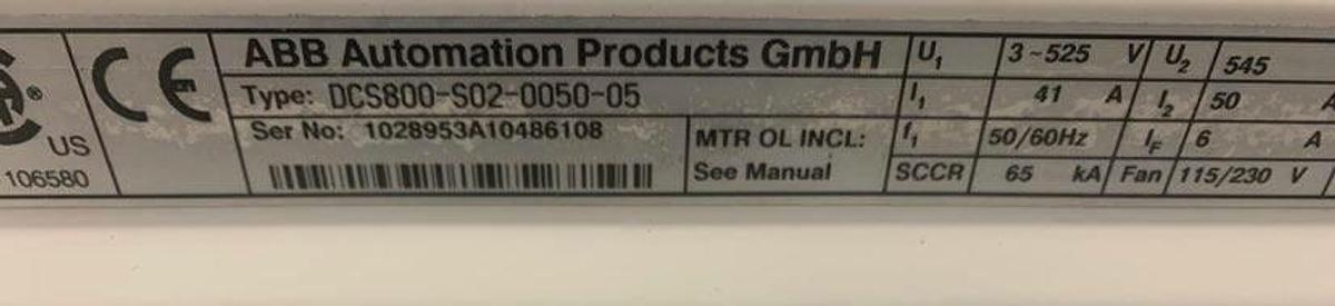 New Surplus ABB Variable Frequency Drive DCS800-S02-0050-05