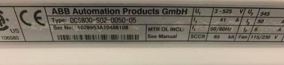 New Surplus ABB Variable Frequency Drive DCS800-S02-0050-05