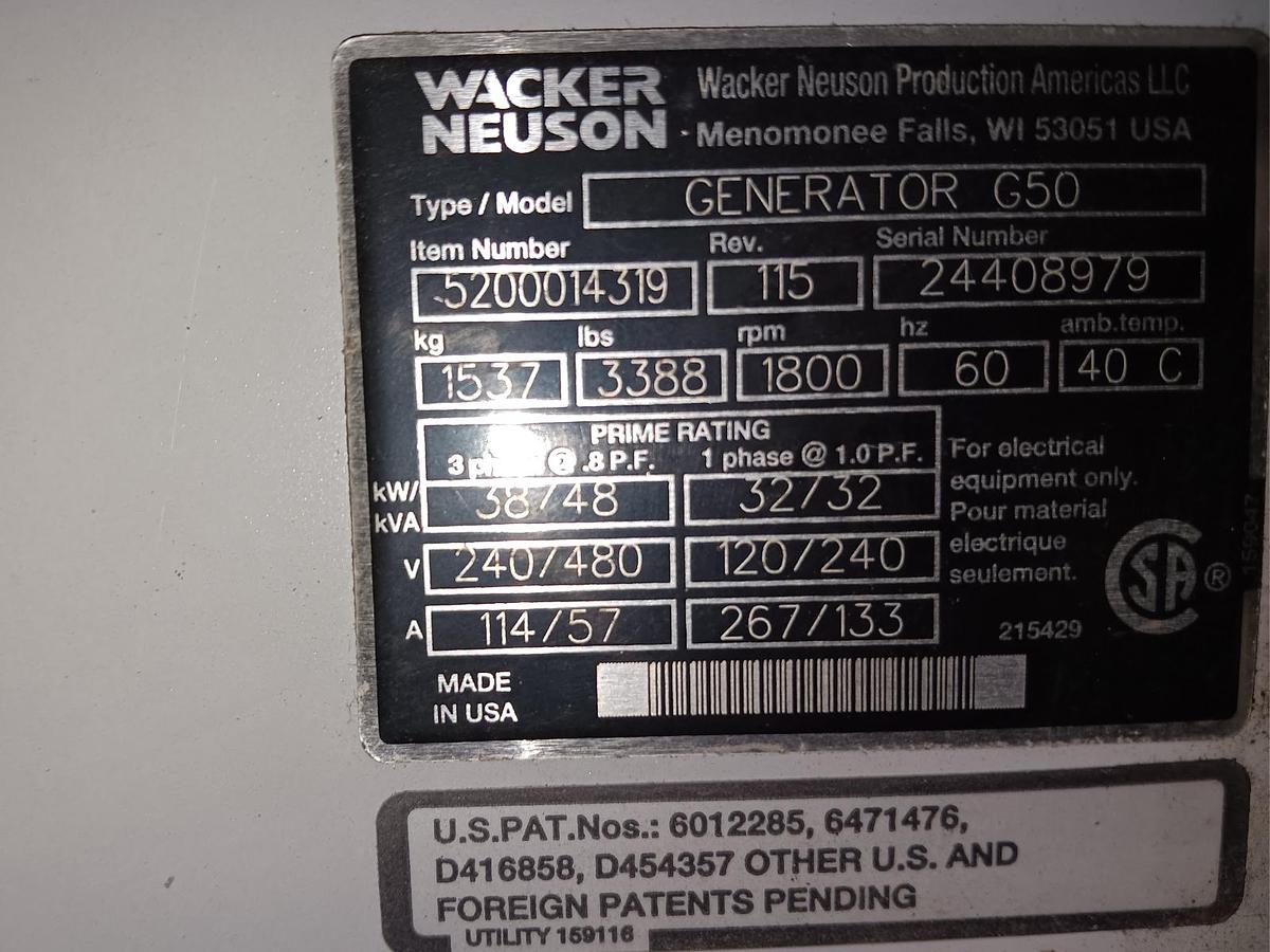 Used Used Wacker Neuson Generator G50