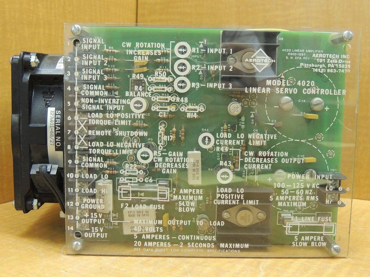 Refurbished Rebuilt Aerotech Linear DC Servo Controller 4020 630D1064 REV B 4020B 115V