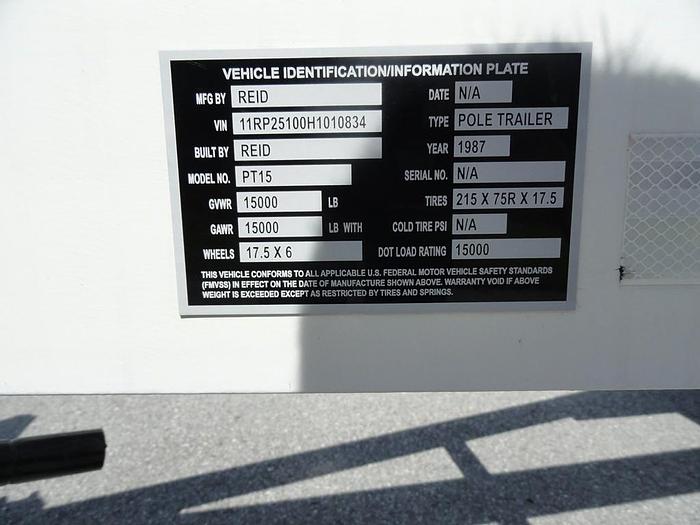 Used Reid PT15 SA Extendable Pole Trailer - 10834