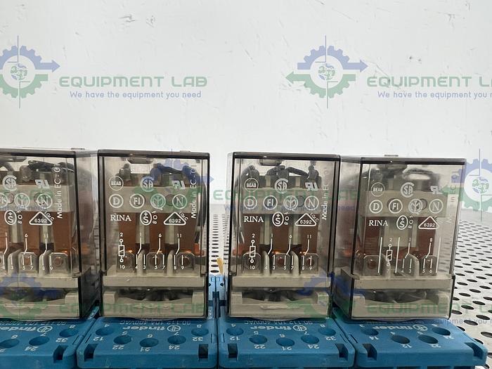 Used Lot of 15 - Finder 60.13 Relay 250V, 10A w/ Finder 90.112 Socket