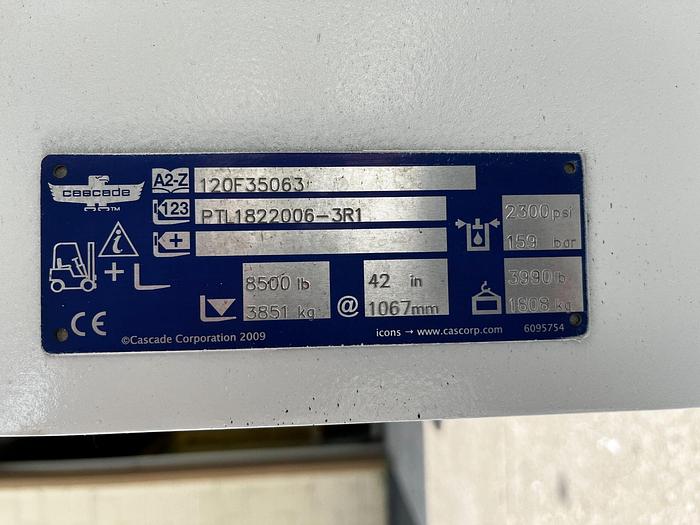 Used 84" CASCADE ROLL CLAMP MODEL 120F35063 CLASS IV (LARGER SIZE)