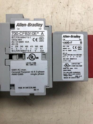 Used ALLEN BRADLEY 700-CFB310E*A,100S-F,