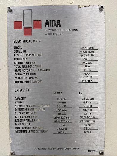 AIDA 121 2pt. Gap Frame Press