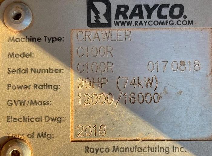 Used Rayco C100R Track Mulcher