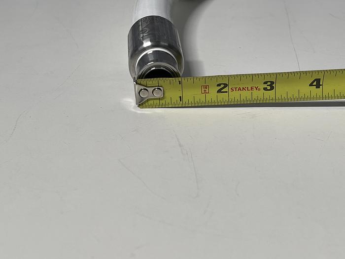 Used TSC 17" Hose w/ 2" Sanitary Elbow Fitting and 1" Sanitary Fitting