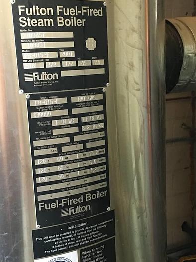 Used Fulton Steam Boiler 60 HP