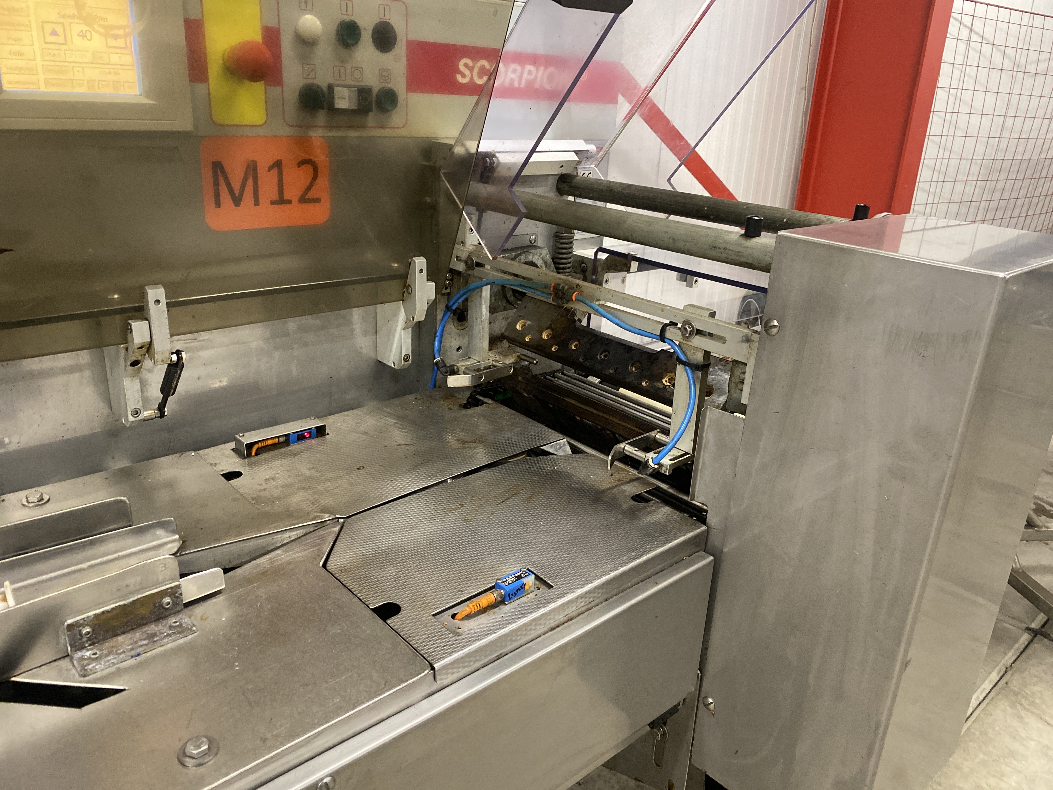 Used Record Scorpion MD flowpacker with Automotion automatic infeed