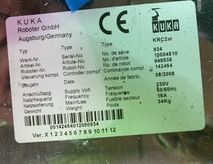 Used KUKA KR 5 SIXX R650 6 AXIS CNC ROBOT