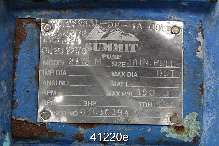 Used Summit 2175 M Power End, 17.5" Diameter Stuffing Box #41220