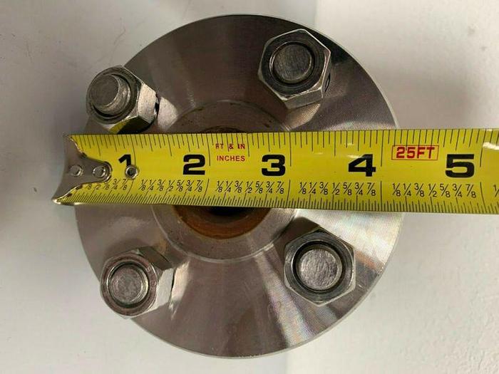 Used Stainless Steel 4 1/2" Flange w/ 1" Sanitary Fitting