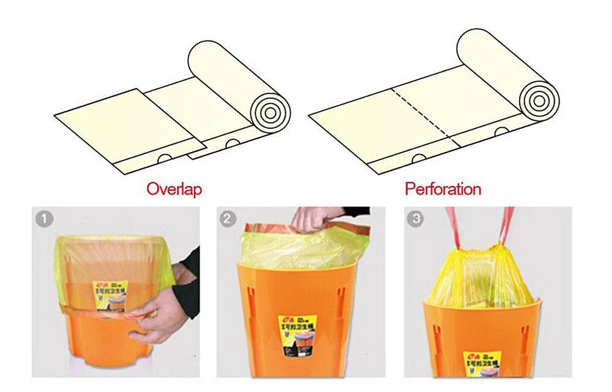 CW-1000PG+OR Fully Automatic Draw Tape Garbage Bag Making Machine for Overlap & Performation Bag-on-Roll Without Core