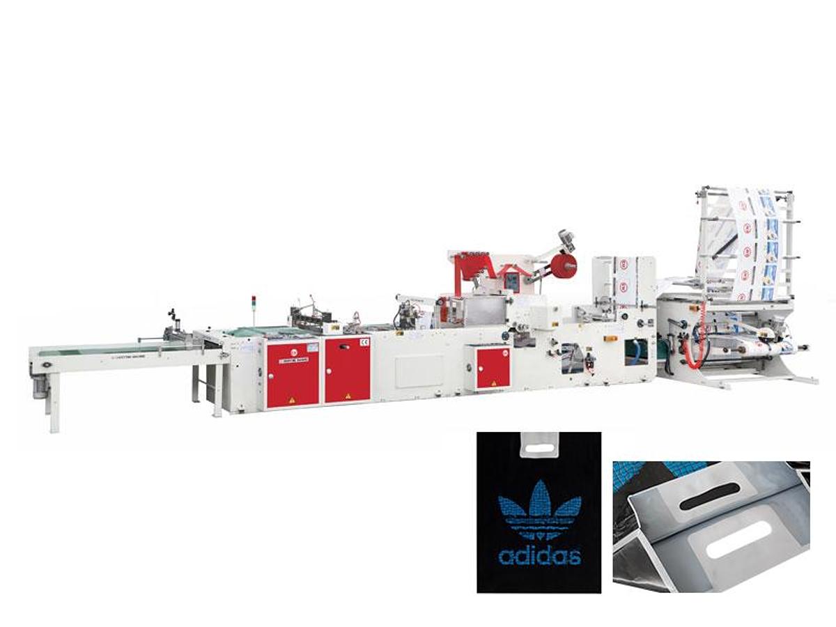 CW-800NJT Fully Automatic High Speed Inside Glue Patch Handle Bag Making Machine