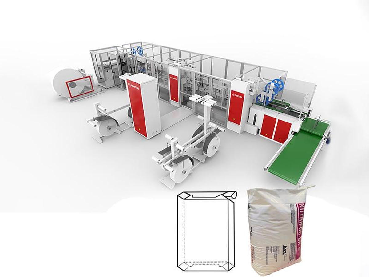 Automatic Polythene Central Sealing Cement Valve Bag Making Machine on Roll