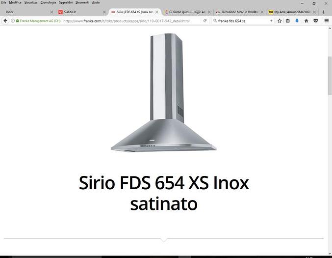 Usato CAPPA FRANKE FDS 654 XS (60 CM)