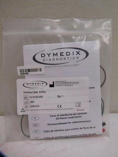 Used Dymedix Reusable Interface Cable for Airflow Sensor, REF 12-10120-0001