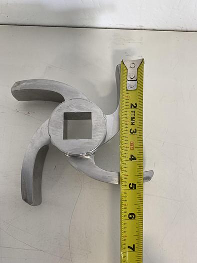 Used 6" Stainless Steel Impeller Blade, 4 Blade w/ 1" Square Bore