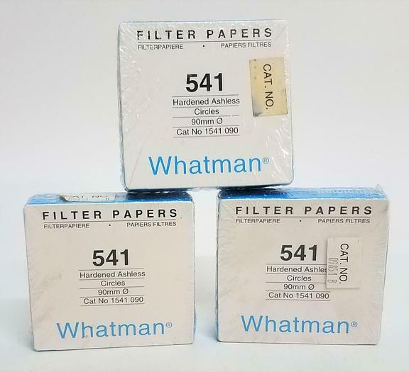 Whatman 541 Filter Papers Hardened Ashless 90mm 1541-090 Lot of 3 NEW (6815)Z