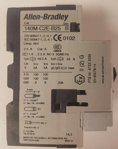Used ALLEN BRADLEY 140M-C2E-C25 SER.B
