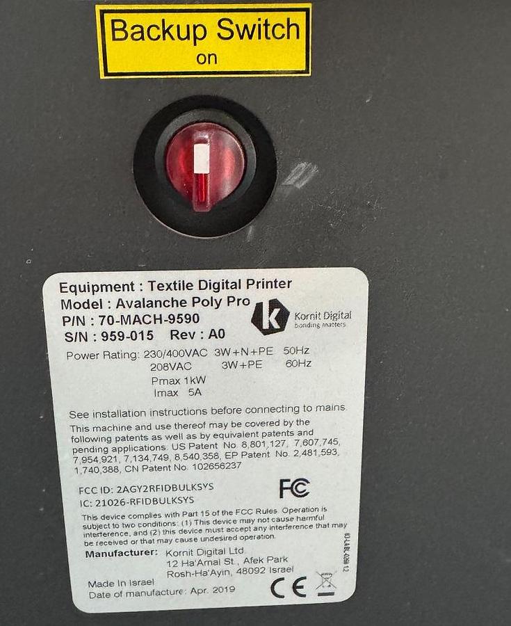 Used 2021 AMAYA Kornit Avalanche HD6 Poly Pro (1)