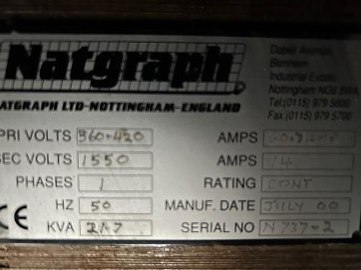 Used 2000 Natgraph Model 90 Twin UV Lamp Dryer