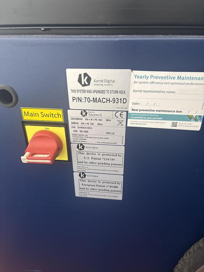 Used 2015 Kornit Storm Hexa