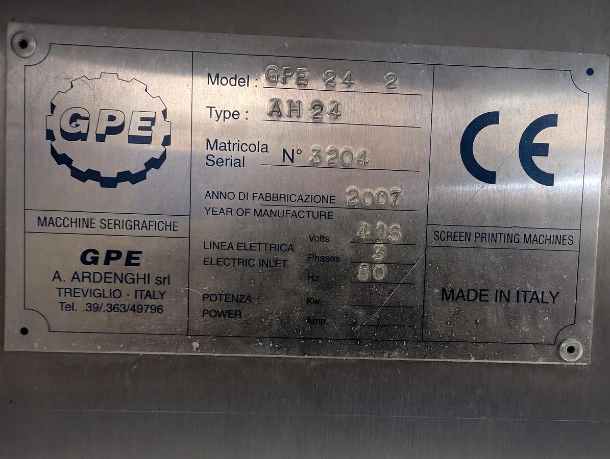 Used 2003 Ardenghi 2 Colour Automatic Pen Screen Printer