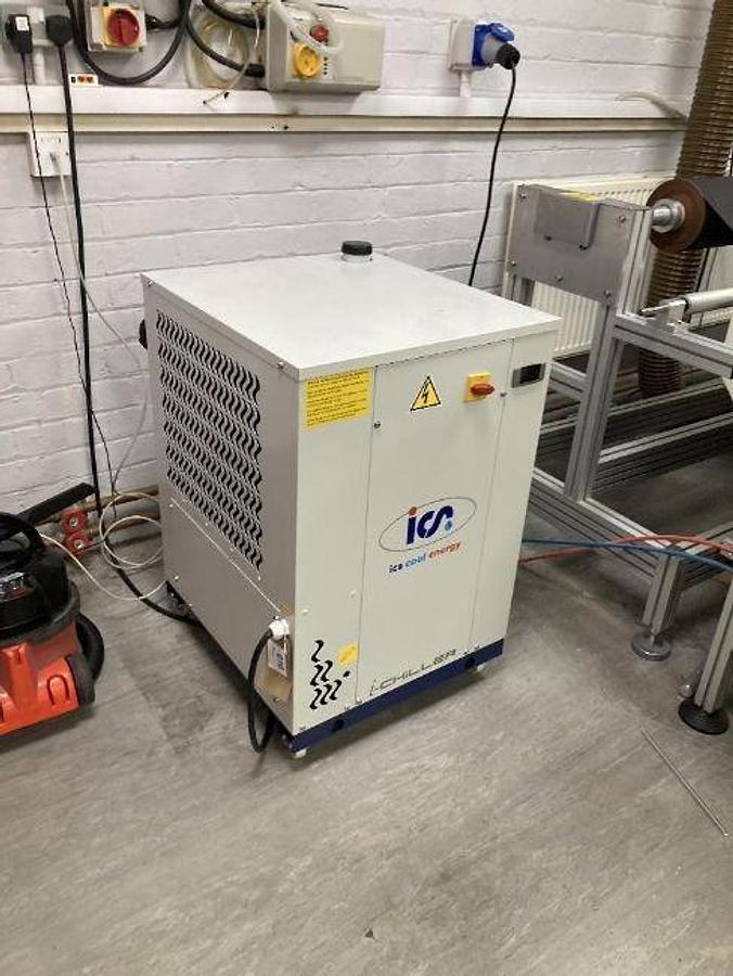 Used CadCam FB 18100 Conveyor Laser Cutting and Engraving Machine with ICS Cool Energy IC110 I-Chiller