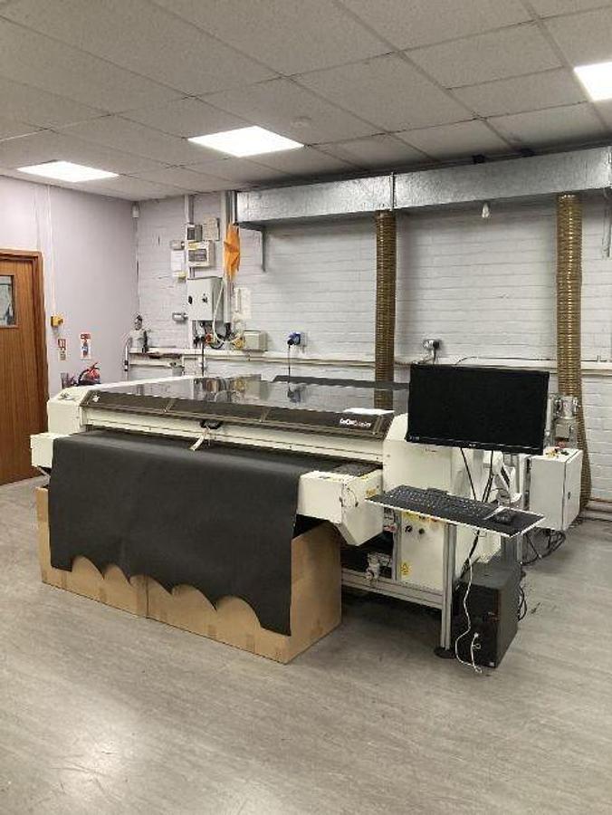 Used CadCam FB 18100 Conveyor Laser Cutting and Engraving Machine with ICS Cool Energy IC110 I-Chiller