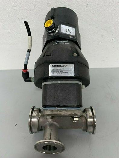 Used ITT Pur-Flo 3-way Stainless Steel Valve w/ 2" Sanitary Fit & Position Monitor