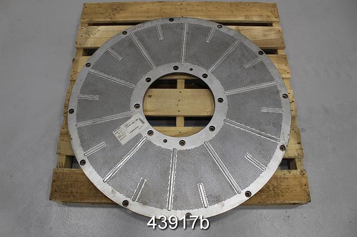 Unused Voith Size 12 Combisorter Stainless Steel Extraction Plate, .11" Holes #43917
