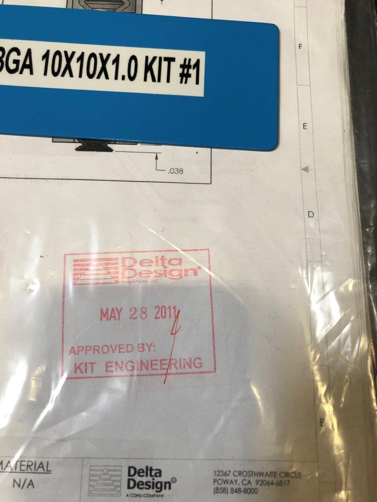 Used Delta Edge DE8000 Q-FPH - 248 CTBGA - 10x10x1.10 Test Handler Change Kit