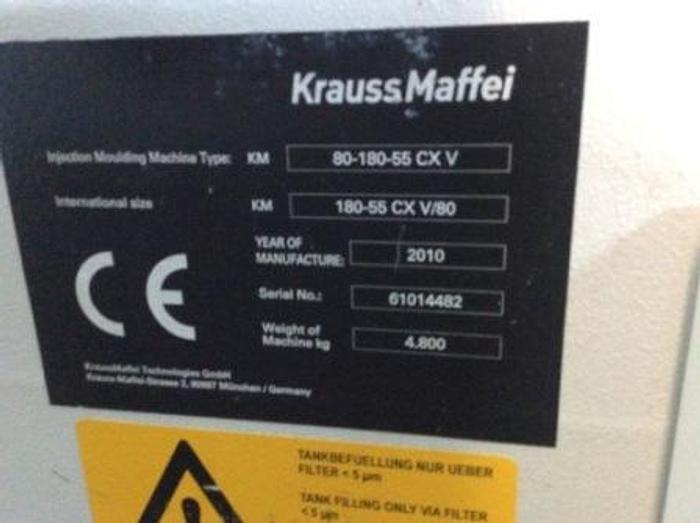 Used 2010 KraussMaffei Multinject 80-180-55 CX V Moulding Machine