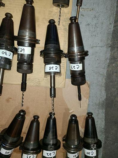 Used Assorted CNC Tool Holders with Cutters & Drills For Milling Machines VMC Tools M