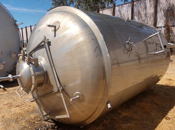 Used Tank, 3,000 Gallon, 316 S/st, Jkt, 60 PSI, Cherry Burrell,Tank, 3,000 Gallon, 316 S/st, Jkt, 60 PSI, Cherry Burrell, #S742416