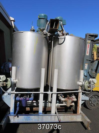 Used 6 Bank Stainless Steel Mixing Tanks, 118 Liter Ea. #37073