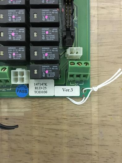 Used Sodick, RLD-25, PC Board, S/N-TOI1030, VER 3, with SLO-01(LN), PC Board, S/N-TOI0017