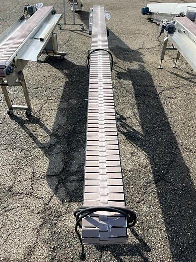 Used 12'4" Long x 7.5" Wide Table Top Chain Conveyor