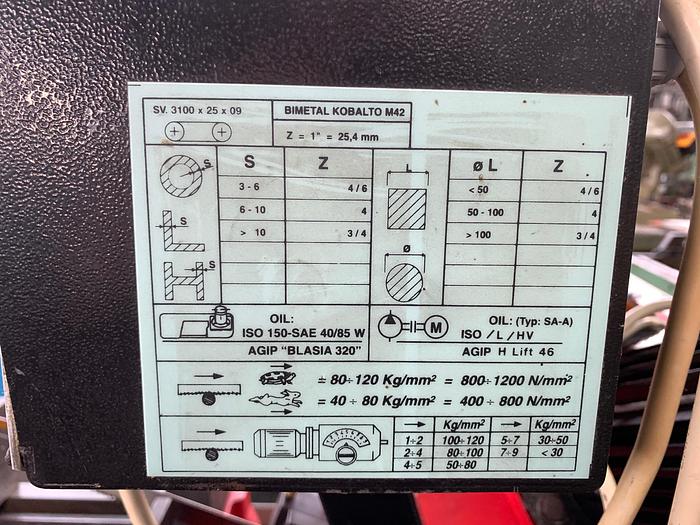Usato Segatrice a Nastro Orizzontale Manuale BIANCO 370 MAN